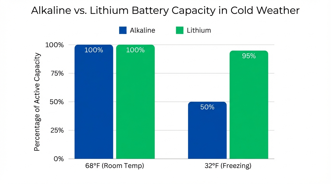 Alkaline vs. Lithium Battery Capacity in Cold Weather
