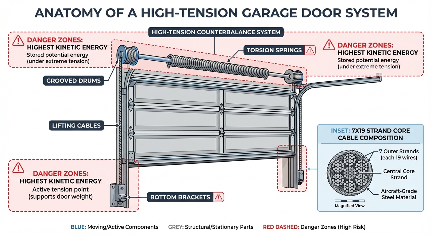 Anatomy of a High-Tension Garage Door System