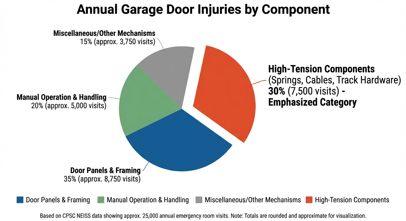 Annual Garage Door Injuries by Component