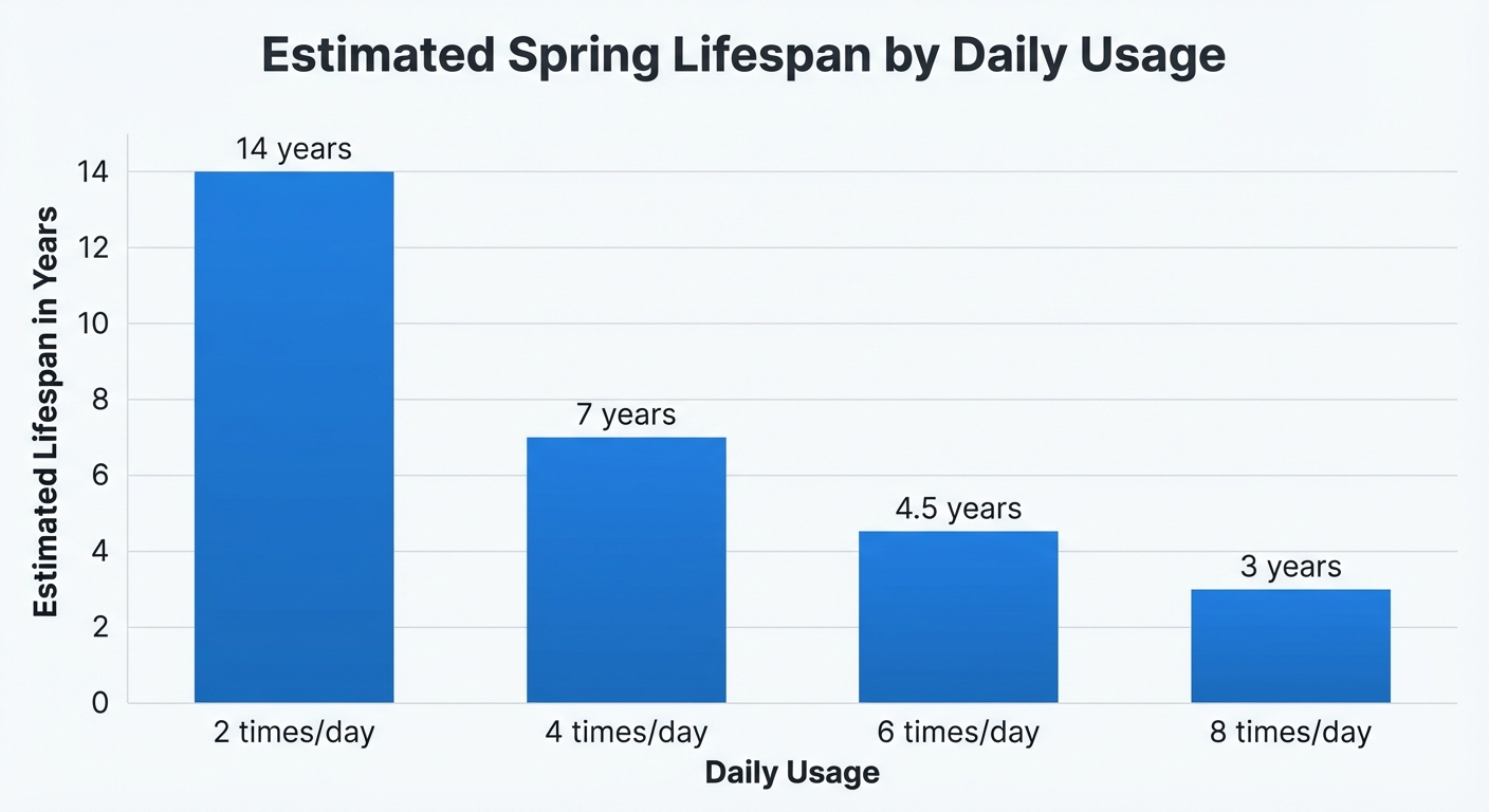 Estimated Spring Lifespan by Daily Usage