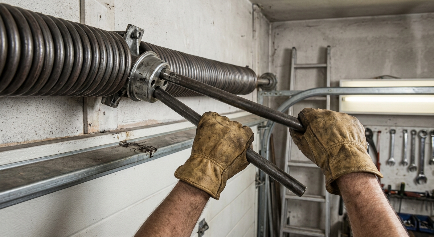 Technician Adjusting Spring